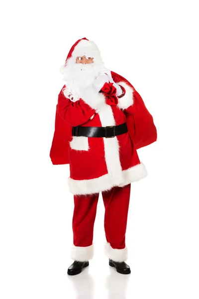 Photo of happy Santa Claus in eyeglasses — Stock Photo, Image