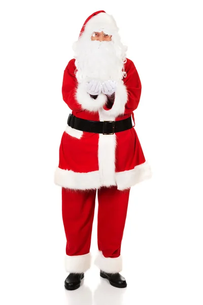 Volledige lengte Kerstman met open handen — Stockfoto