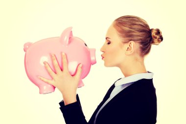 Bir servet öpüşme genç iş kadını