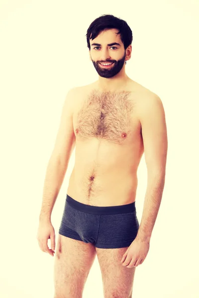 Homem sem camisa sorridente . — Fotografia de Stock