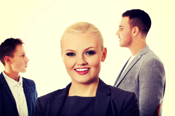 Üzletemberek - két férfi és egy nő — Stock Fotó