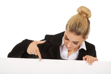 Mutlu işkadını holding boş afiş.