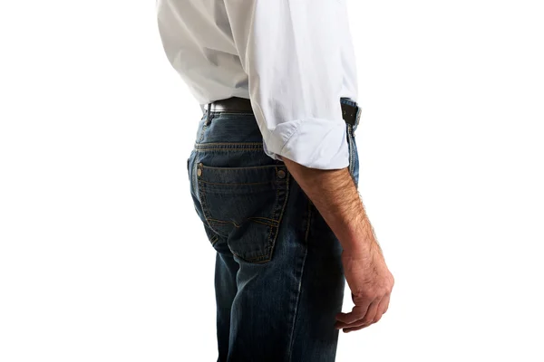 Men in jeans trousers — Stock Photo, Image