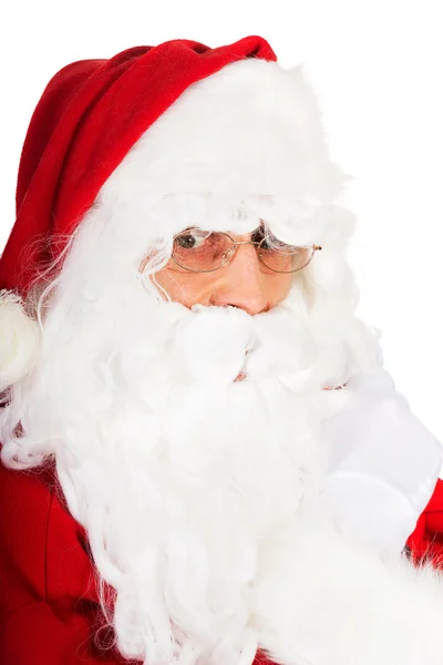 Photo of happy Santa Claus in eyeglasses — Stock Photo, Image
