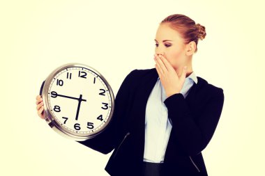 Office saat tutan esneme iş kadın