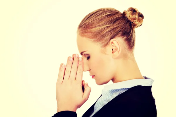 Young worried business woman thinking about something — Stock Photo, Image