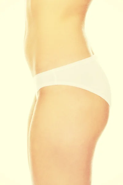 Side view of woman sexy body in white underwear — Stock Photo, Image