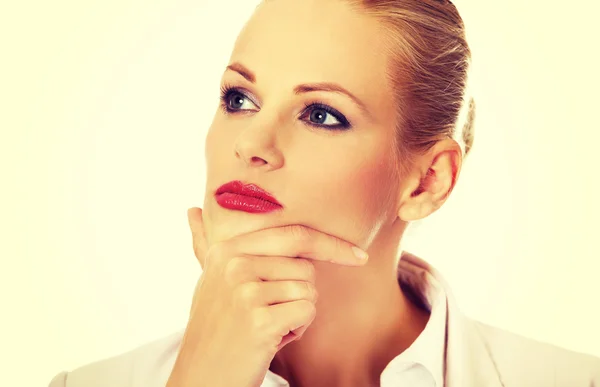 Business woman thinking about something — Stock Photo, Image