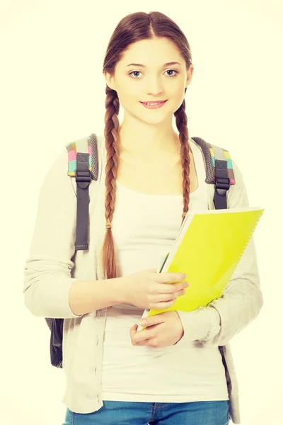 Teenager girl with school backpack. — Stock Photo, Image
