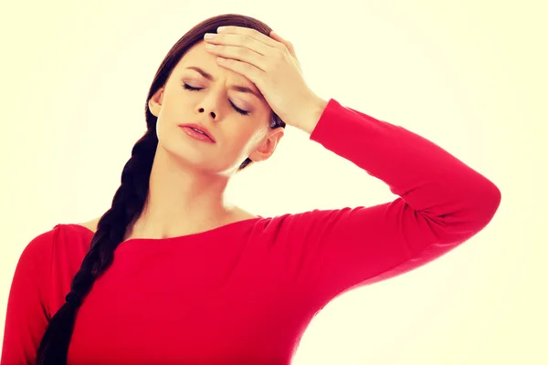 Young beautiful woman with headache — Stock Photo, Image