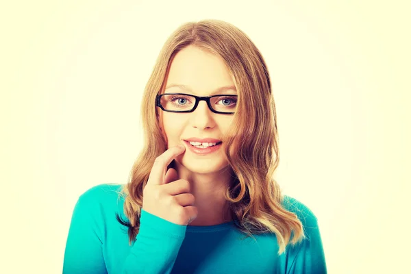 Thoughtful teenage woman — Stock Photo, Image