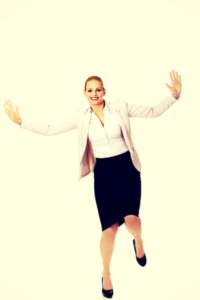 행복 한 금발의 비즈니스 여성 — 스톡 사진