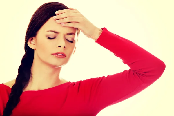 Young beautiful woman with headache — Stock Photo, Image