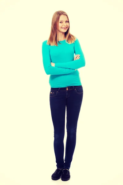 Young woman with toothy smile — Stock Photo, Image