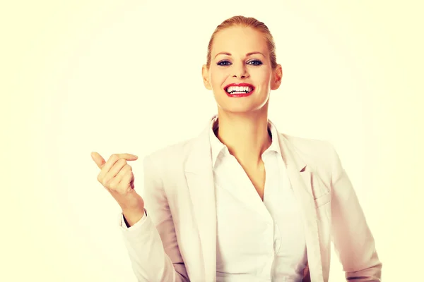 Hermosa mujer de negocios feliz joven — Foto de Stock