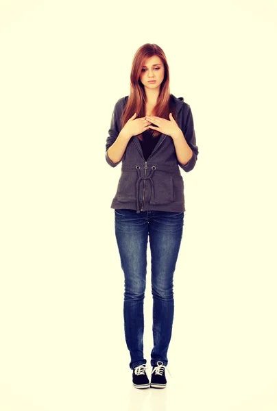 Teenage beautiful woman with depression — Stock Photo, Image