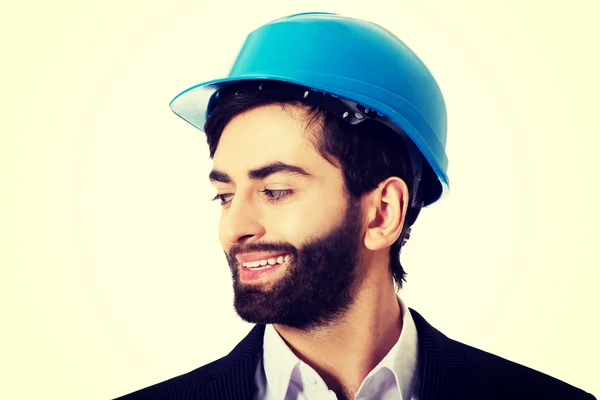 Young man with hard hat. — Stock Photo, Image