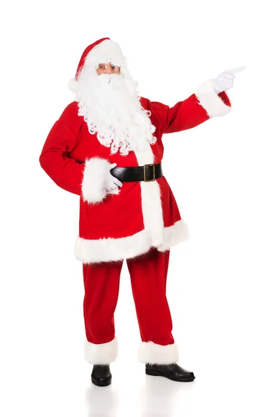Санта-Клаус в вказуючи жест — стокове фото