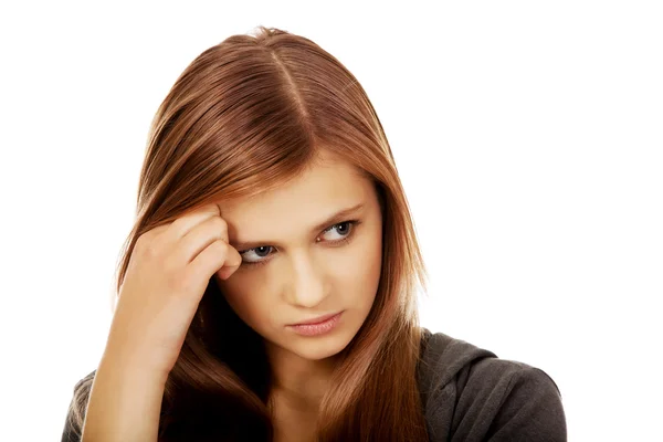 Triste o preocupado adolescente bonita mujer —  Fotos de Stock