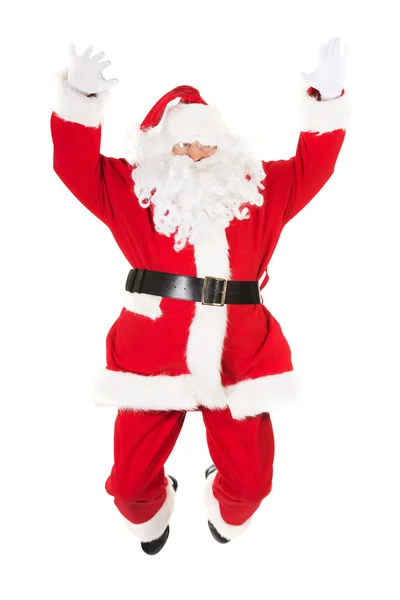 Cheerful Santa Claus jumping — Stock Photo, Image