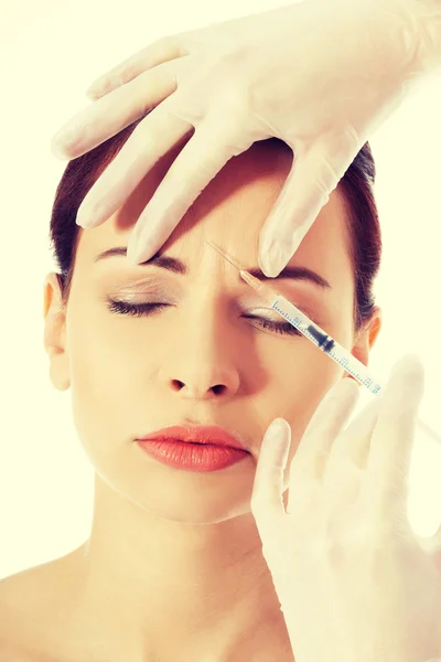 Cosmetische botox injectie — Stockfoto