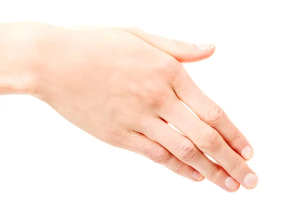 Mano de mujer sobre fondo blanco . —  Fotos de Stock