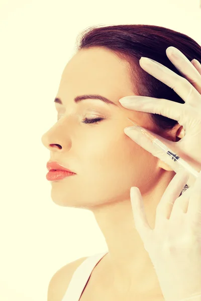 Cosmetic botox injection Royalty Free Stock Images