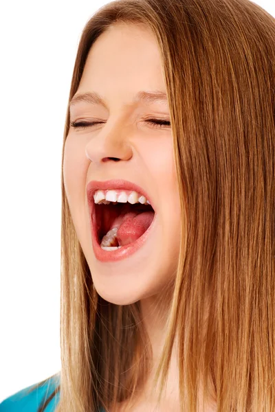 Gritando joven mujer — Foto de Stock