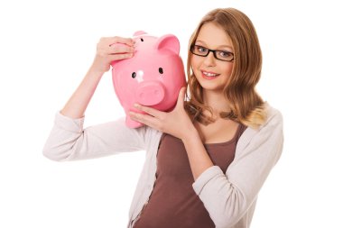 genç bir kadın tutarak servet