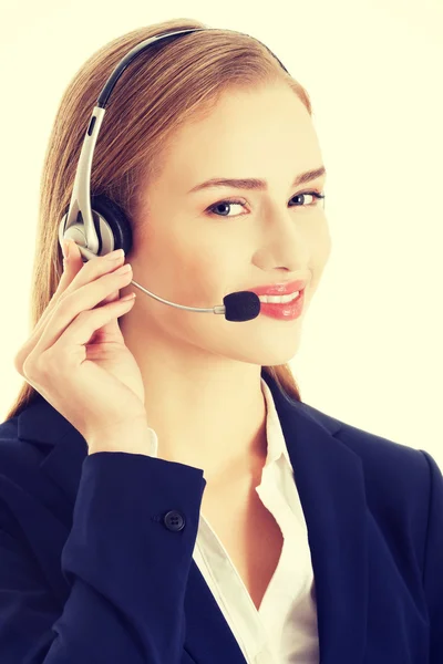 Call center menina . — Fotografia de Stock