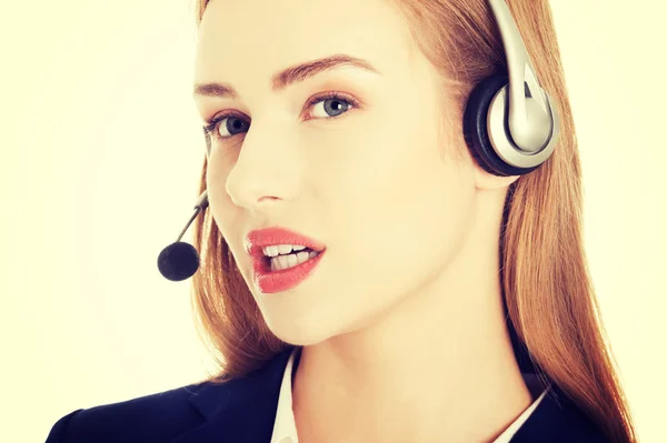 Call center menina . — Fotografia de Stock