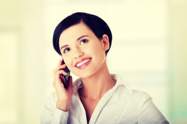 cep telefonu ile cazip iş kadını.