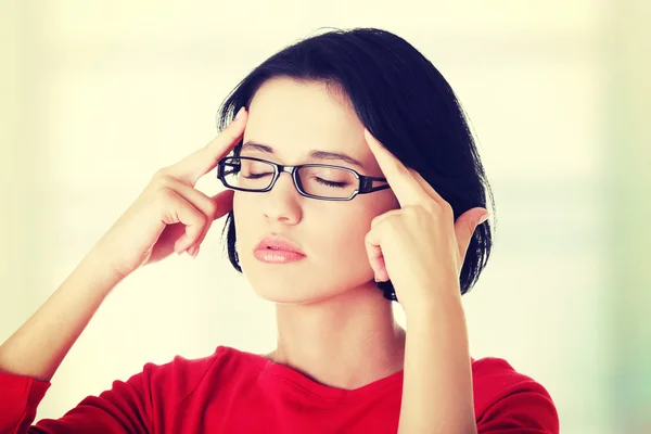 Young woman have headache — Stock Photo, Image