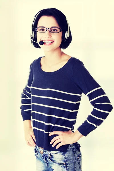 Closeup of attractive customer support representative — Stock Photo, Image