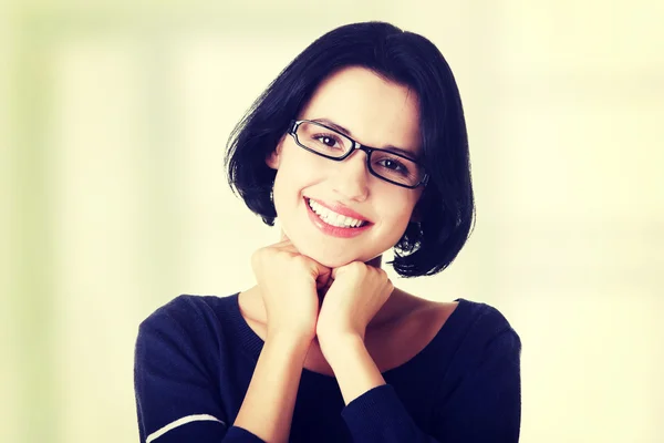 Menina estudante sorrindo em roupas casuais — Fotografia de Stock