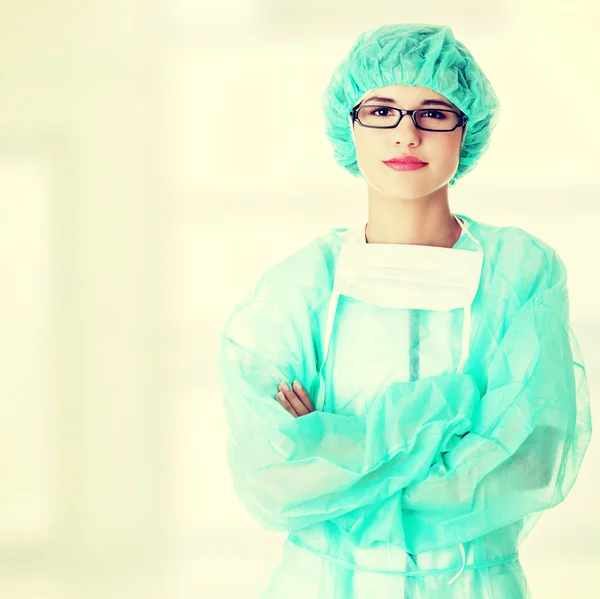 Portrait of happy young woman doctor — Stock Photo, Image