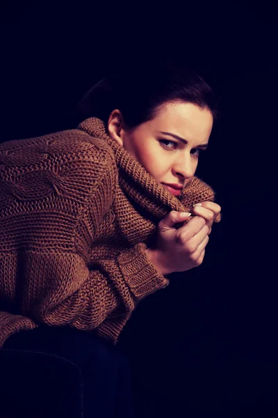 Jonge vrouw heeft een depressie. — Stockfoto