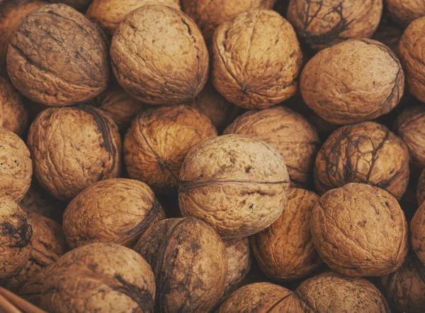 Background of many close walnuts — Stock Photo, Image