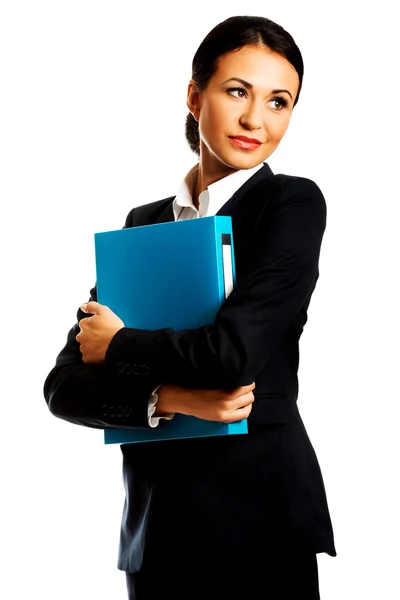 Empresária Segurando um Binder — Fotografia de Stock