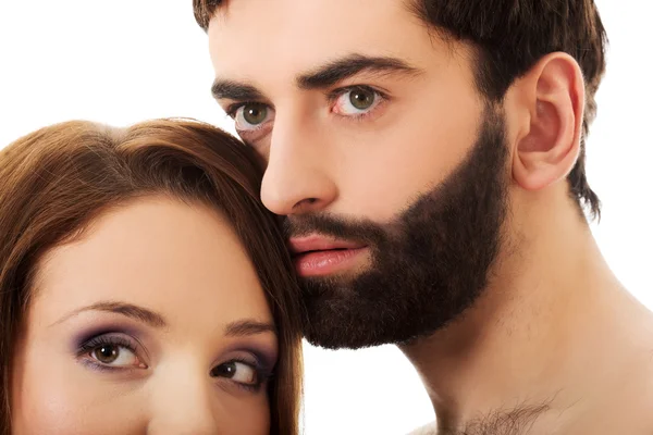 Beautiful young smiling couple. — Stock Photo, Image