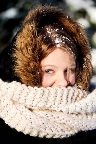 Young woman outdoor in the winter Royalty Free Stock Photos