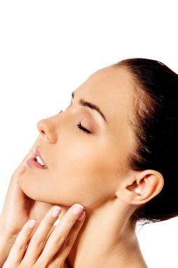 Temiz Taze Ciltli Genç Kadının Güzel Yüzü.