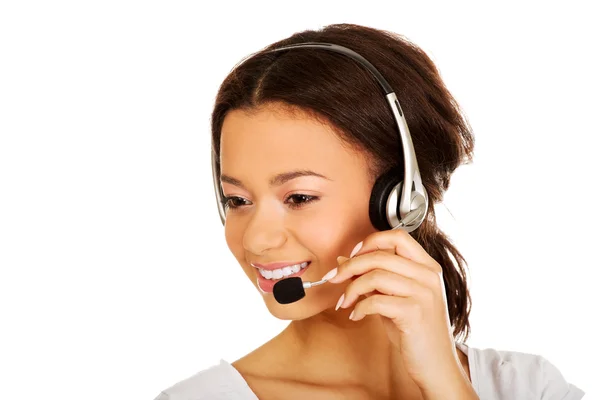 Operador de call center africano — Fotografia de Stock