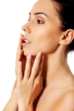 Temiz Taze Ciltli Genç Kadının Güzel Yüzü.