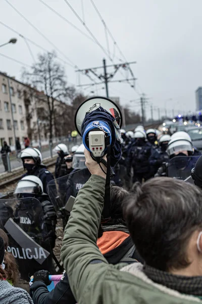Décembre 2020 Varsovie Pologne Manifestations Gouvernementales Dans Les Rues Capitale — Photo
