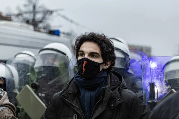 Décembre 2020 Varsovie Pologne Manifestations Gouvernementales Dans Les Rues Capitale — Photo