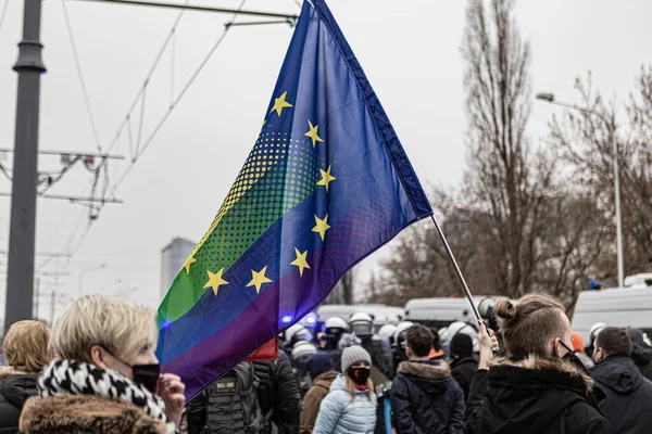 Décembre 2020 Varsovie Pologne Manifestations Gouvernementales Dans Les Rues Capitale — Photo