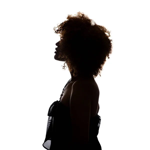 Silhouet van een Afrikaanse vrouw — Stockfoto
