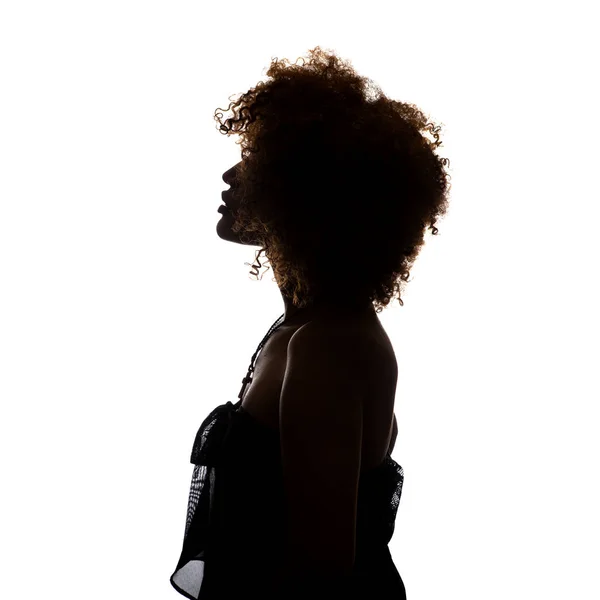 Silhouette della donna africana — Foto Stock