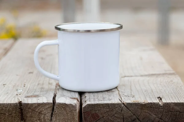 11oz Camp MUG Mock Up Stockfoto